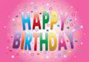 Happy Birthday Edible Icing Image - Pink